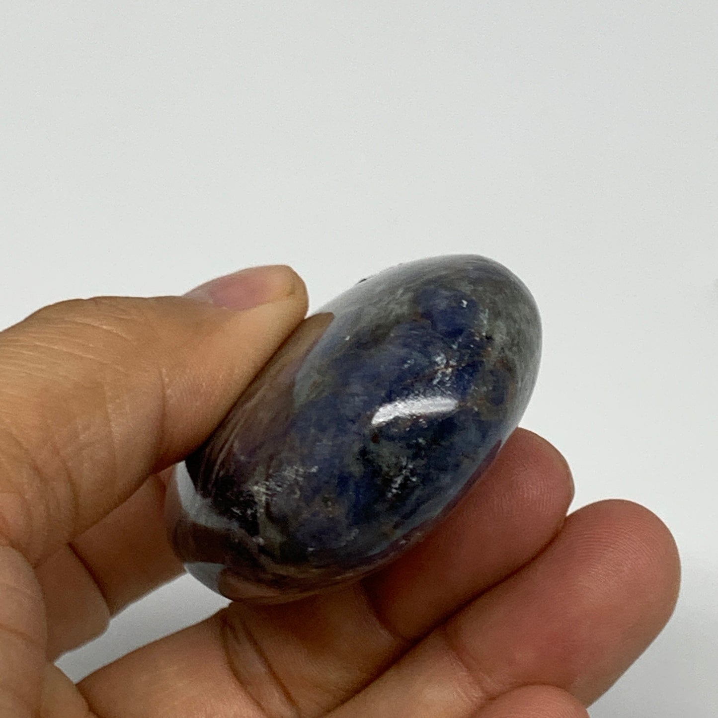 97.1g, 2.7"x1.6"x0.8", Sodalite Palm-Stone Crystal Polished Handmade, B21752