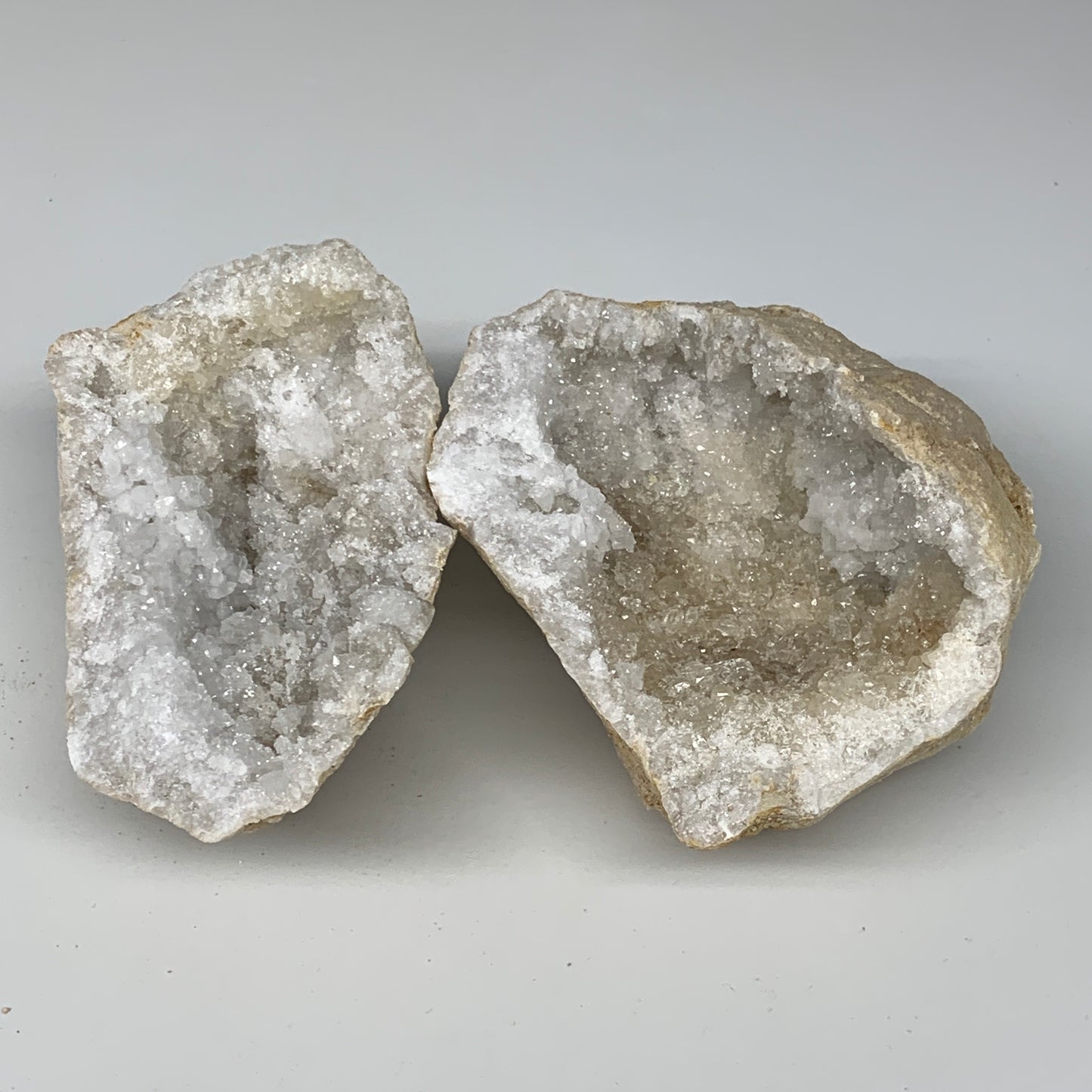 2.48Lbs,5.1"x4.6"x3.4", 1 Pair, Natural Quartz Geodes Sculpture @Morocco,B10547