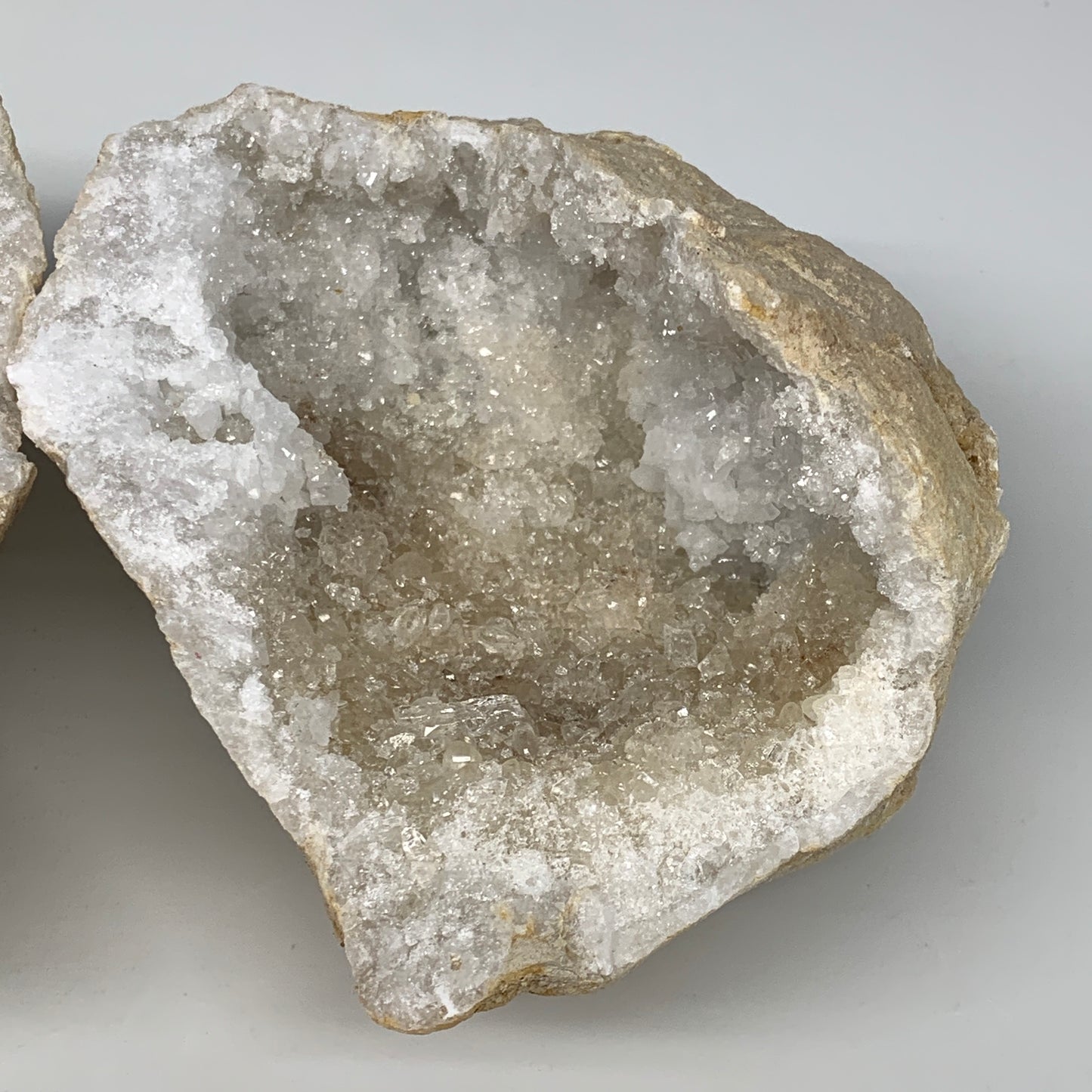2.48Lbs,5.1"x4.6"x3.4", 1 Pair, Natural Quartz Geodes Sculpture @Morocco,B10547