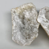 2.48Lbs,5.1"x4.6"x3.4", 1 Pair, Natural Quartz Geodes Sculpture @Morocco,B10547