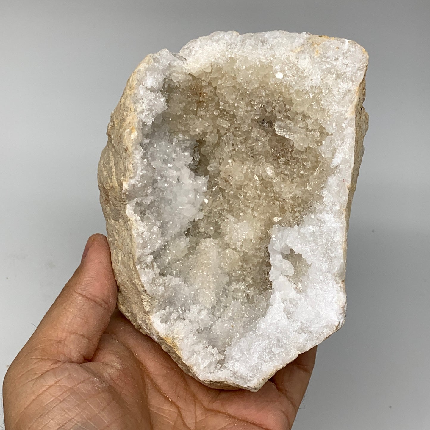 2.48Lbs,5.1"x4.6"x3.4", 1 Pair, Natural Quartz Geodes Sculpture @Morocco,B10547