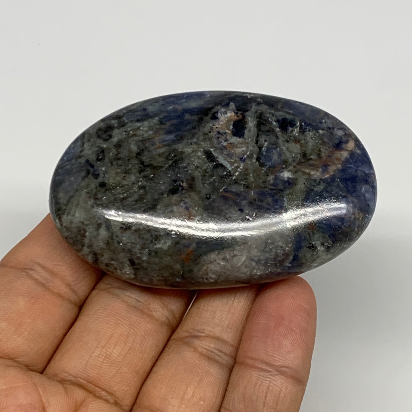 89.8g, 2.6"x1.6"x0.8", Sodalite Palm-Stone Crystal Polished Handmade, B21754