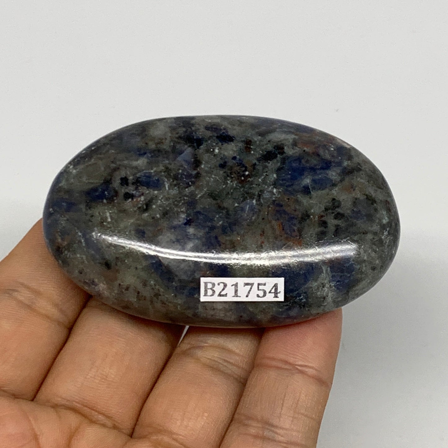 89.8g, 2.6"x1.6"x0.8", Sodalite Palm-Stone Crystal Polished Handmade, B21754