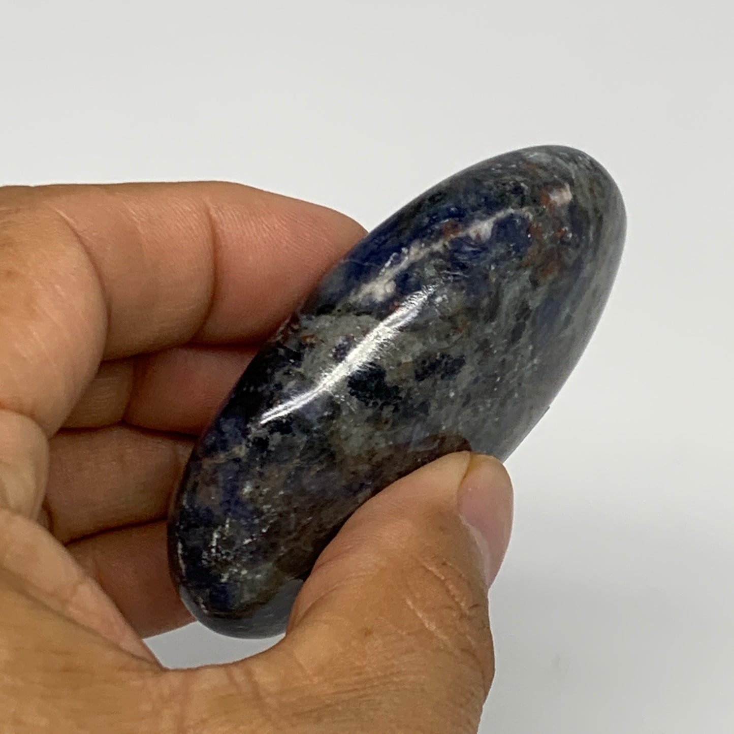 89.8g, 2.6"x1.6"x0.8", Sodalite Palm-Stone Crystal Polished Handmade, B21754