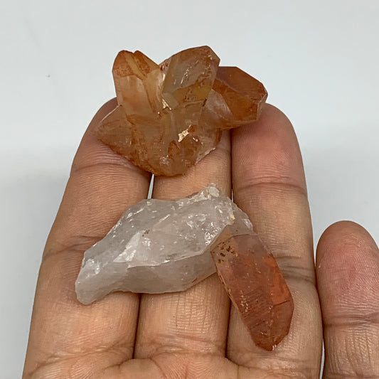 33.9g, 1"-1.6", 2pcs, Natural Red Quartz Crystal Terminated @Morocco, B11352