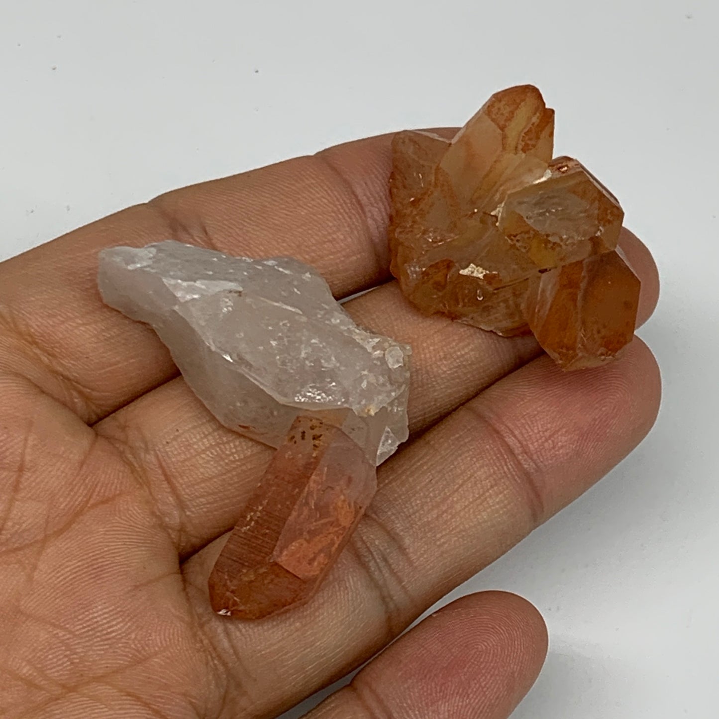 33.9g, 1"-1.6", 2pcs, Natural Red Quartz Crystal Terminated @Morocco, B11352
