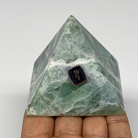 236.1g, 2.2"x2.5"x2.3" Natural Green Fluorite Pyramid Crystal Gemstone @Mexico,