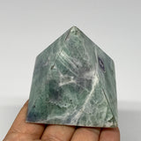 236.1g, 2.2"x2.5"x2.3" Natural Green Fluorite Pyramid Crystal Gemstone @Mexico,