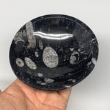 940g, 4pcs, 4.3" Small Fossils Ammonite Orthoceras Bowl Round Shape, B8866