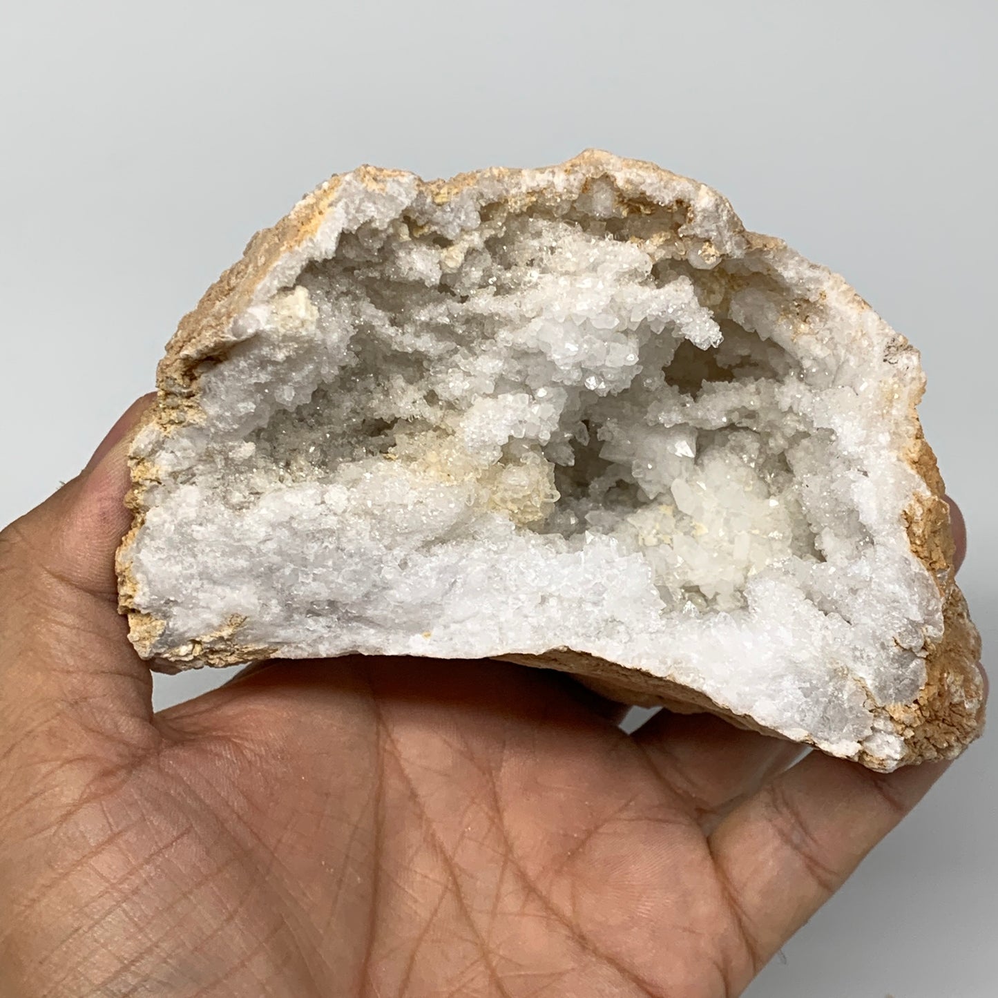 2Lbs,5.7"x4.4"x2.5", 1 Pair, Natural Quartz Geodes Sculpture @Morocco,B10551
