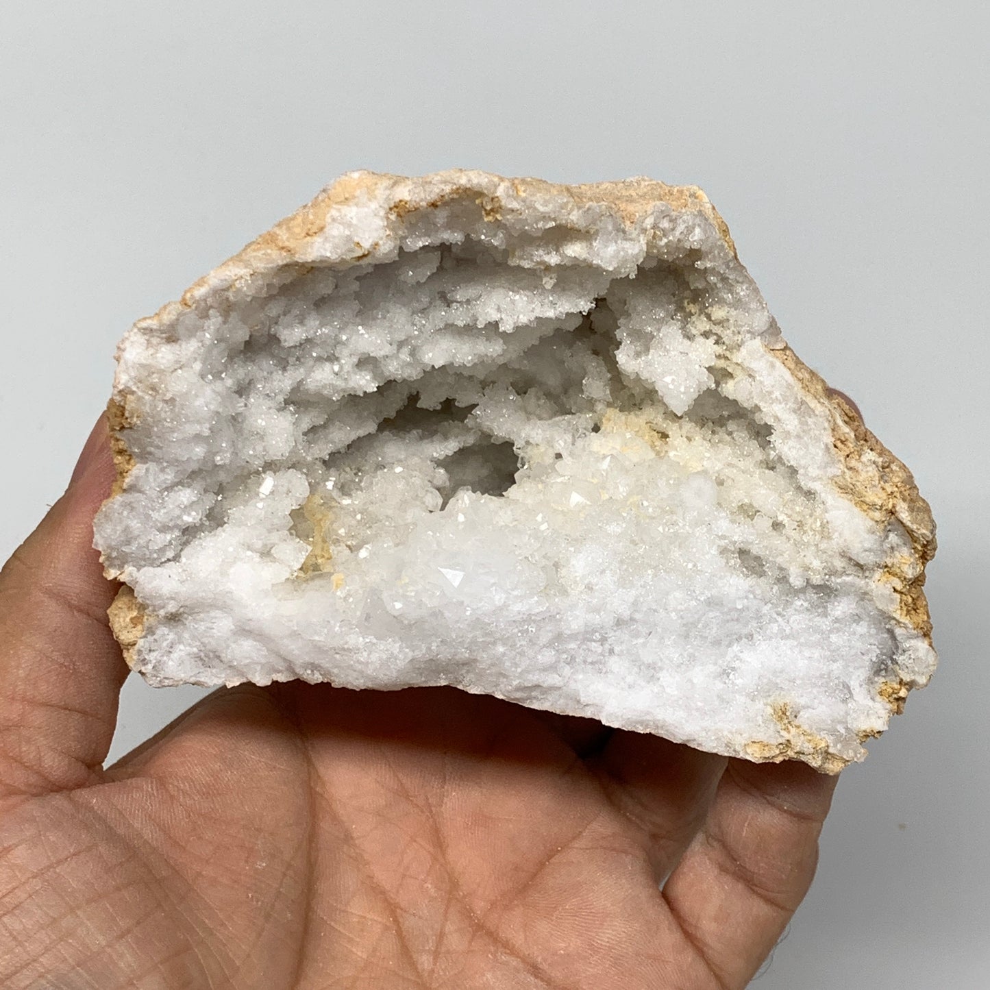 2Lbs,5.7"x4.4"x2.5", 1 Pair, Natural Quartz Geodes Sculpture @Morocco,B10551