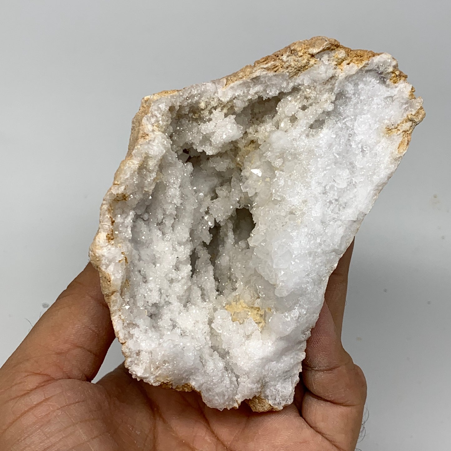 2Lbs,5.7"x4.4"x2.5", 1 Pair, Natural Quartz Geodes Sculpture @Morocco,B10551