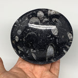 836g, 4pcs, 4.3" Small Fossils Ammonite Orthoceras Bowl Round Shape, B8868