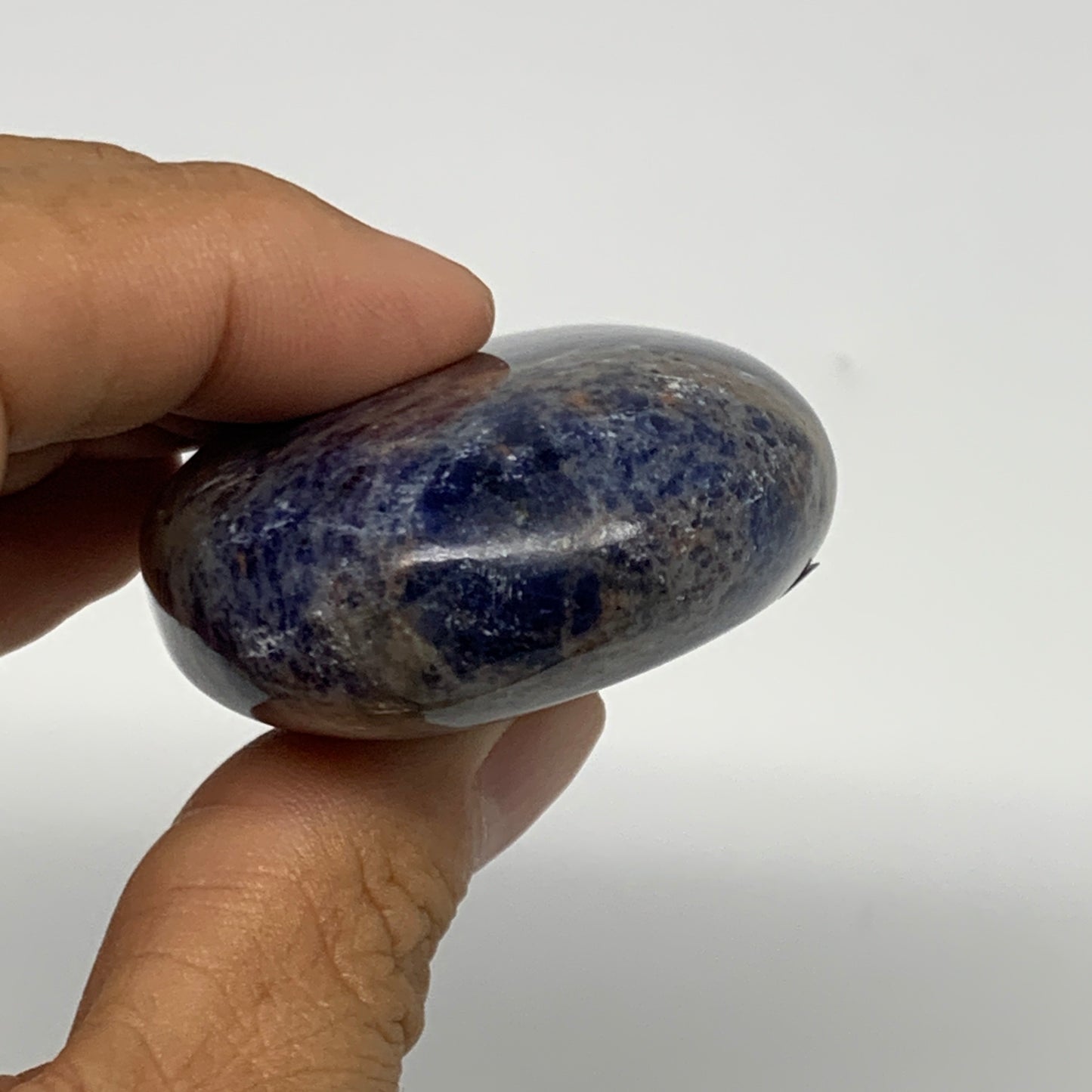 106.8g, 2.7"x1.7"x0.8", Sodalite Palm-Stone Crystal Polished Handmade, B21759