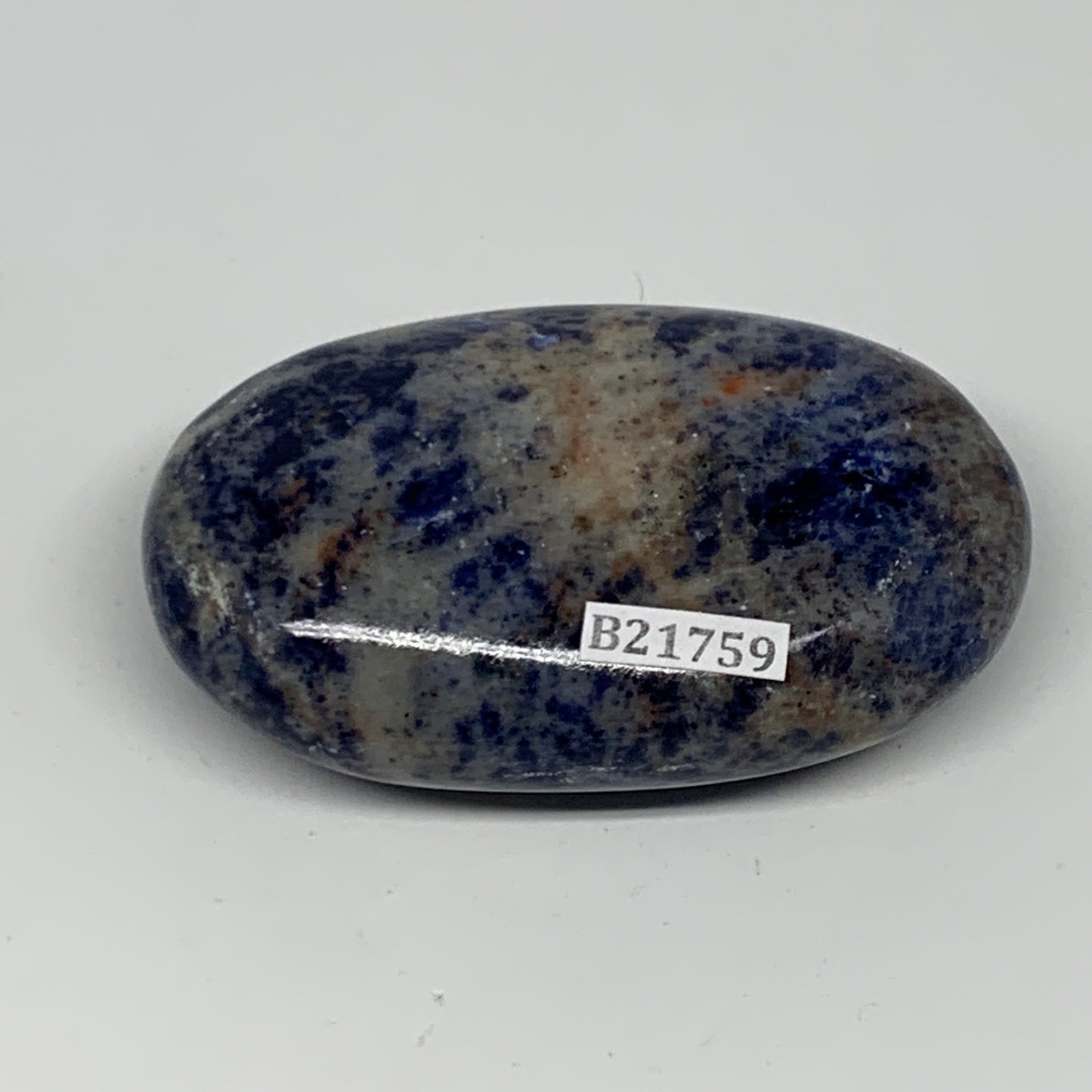106.8g, 2.7"x1.7"x0.8", Sodalite Palm-Stone Crystal Polished Handmade, B21759