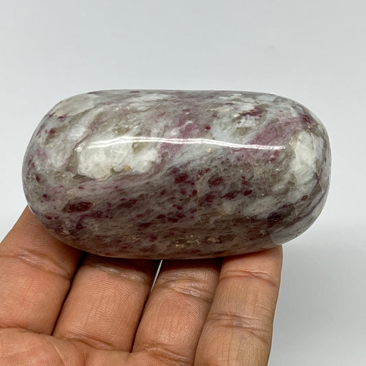 161.4g,2.8"x1.6"x1.4" Tourmaline Rubellite Palm-Stone Reiki @Madagascar,B21993