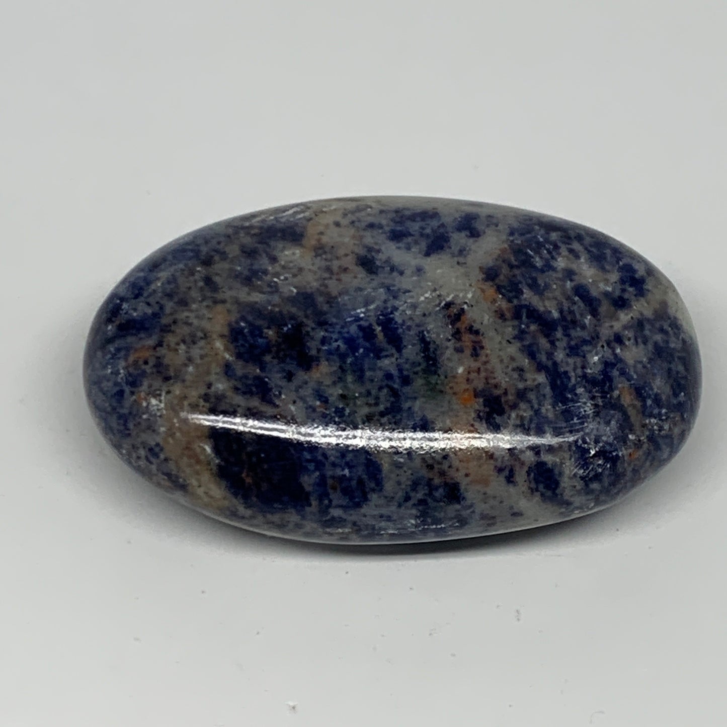 106.8g, 2.7"x1.7"x0.8", Sodalite Palm-Stone Crystal Polished Handmade, B21759