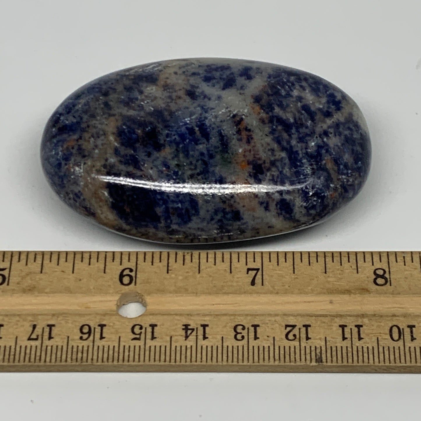 106.8g, 2.7"x1.7"x0.8", Sodalite Palm-Stone Crystal Polished Handmade, B21759