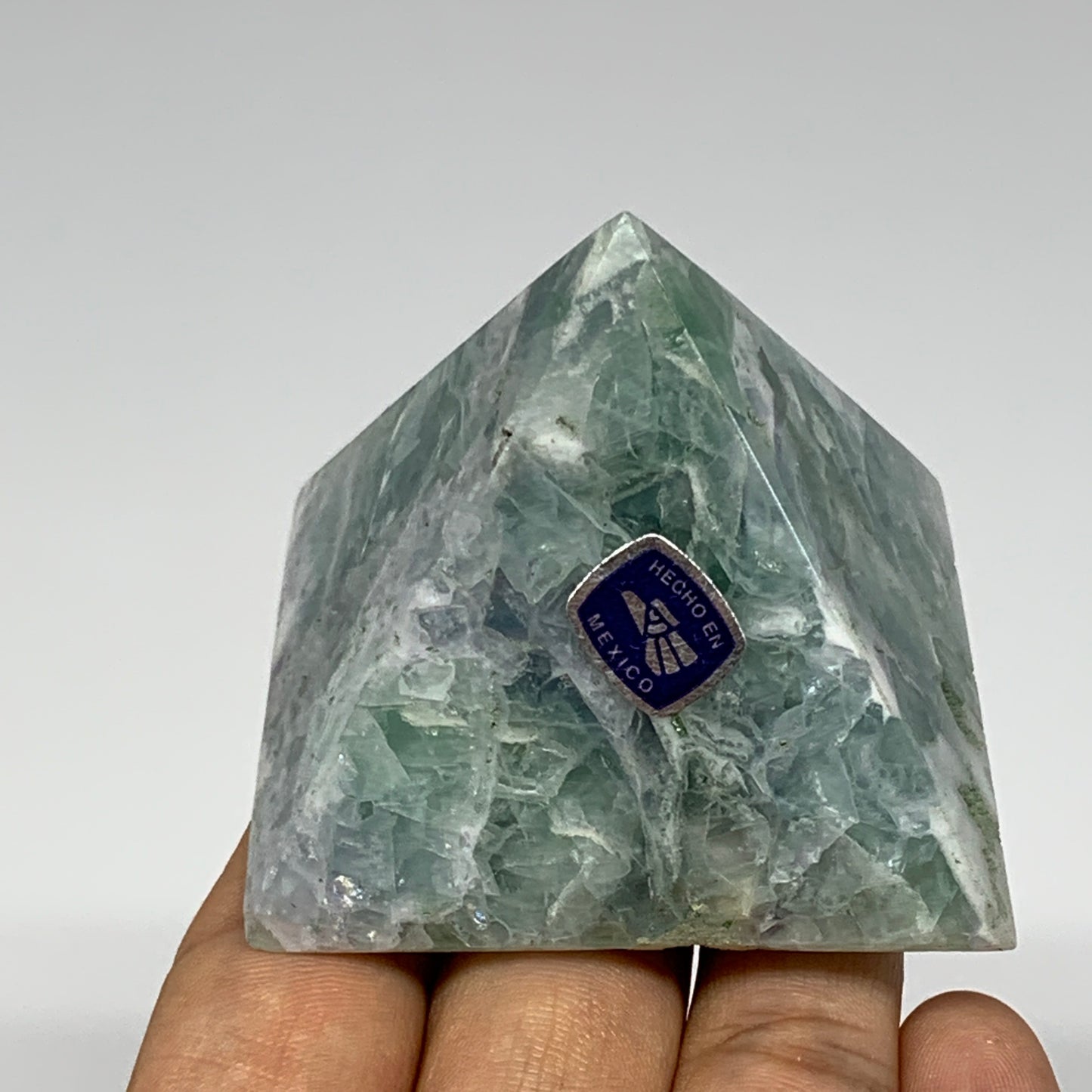 175.8g, 1.8"x2.4"x2.2" Natural Green Fluorite Pyramid Crystal Gemstone @Mexico,