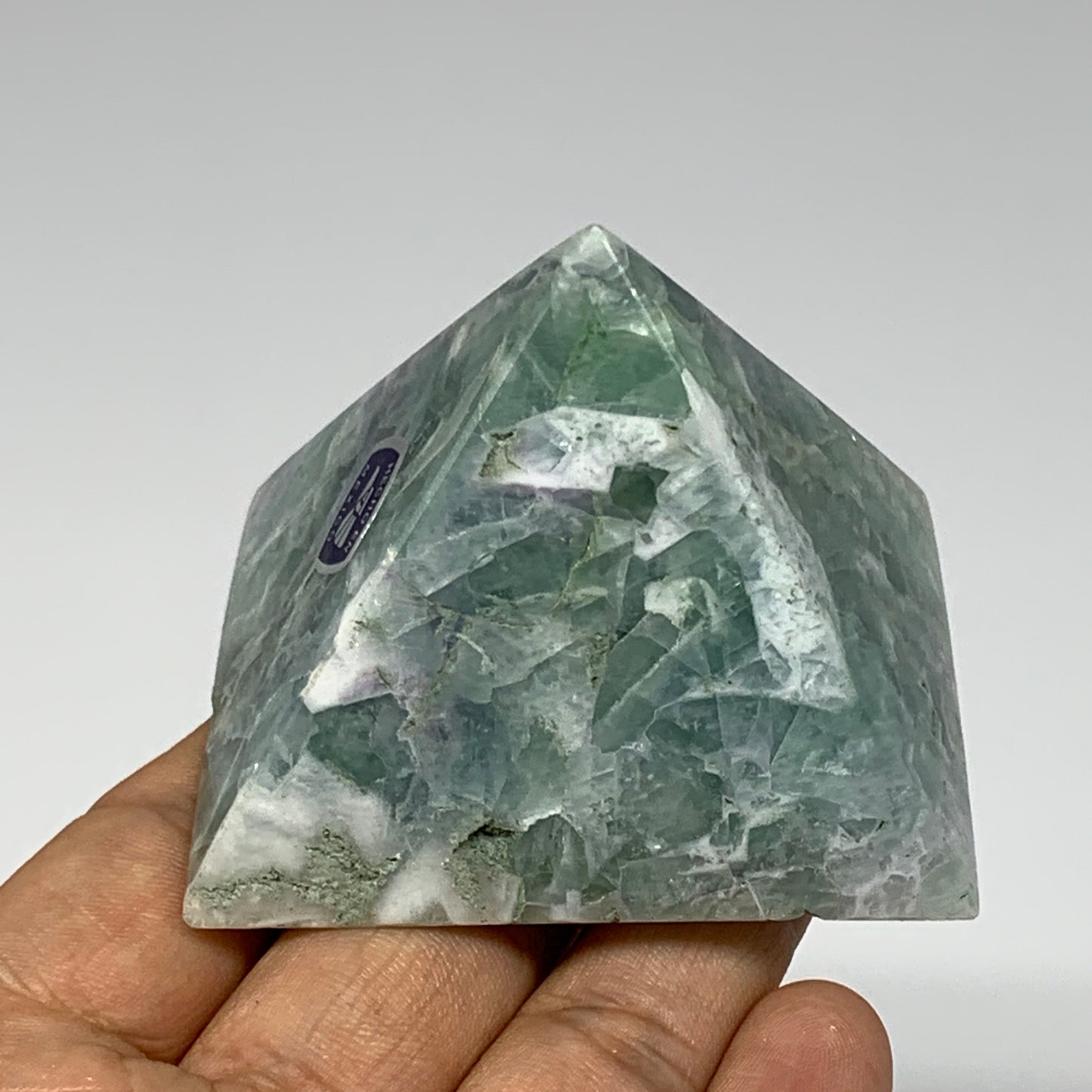175.8g, 1.8"x2.4"x2.2" Natural Green Fluorite Pyramid Crystal Gemstone @Mexico,