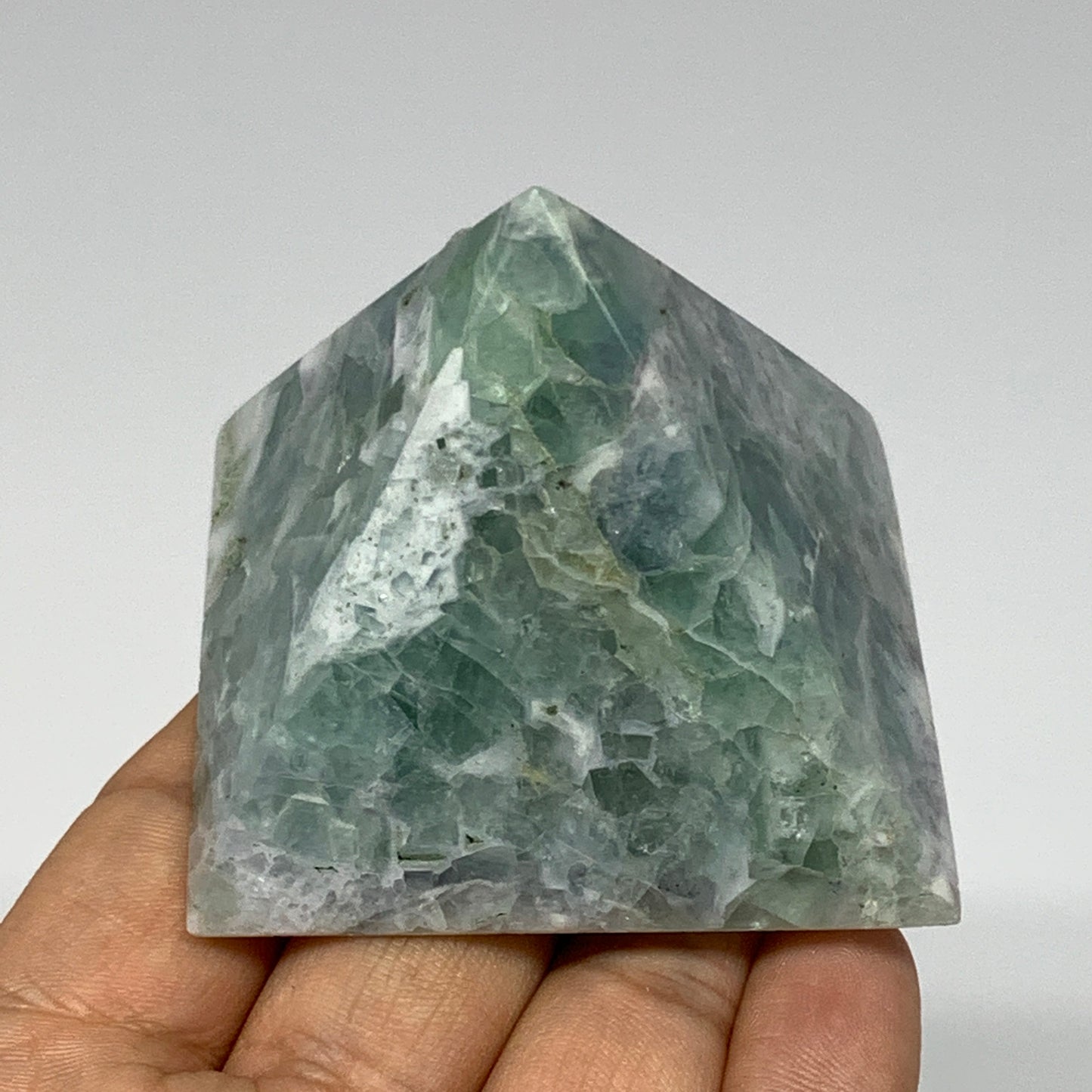 175.8g, 1.8"x2.4"x2.2" Natural Green Fluorite Pyramid Crystal Gemstone @Mexico,