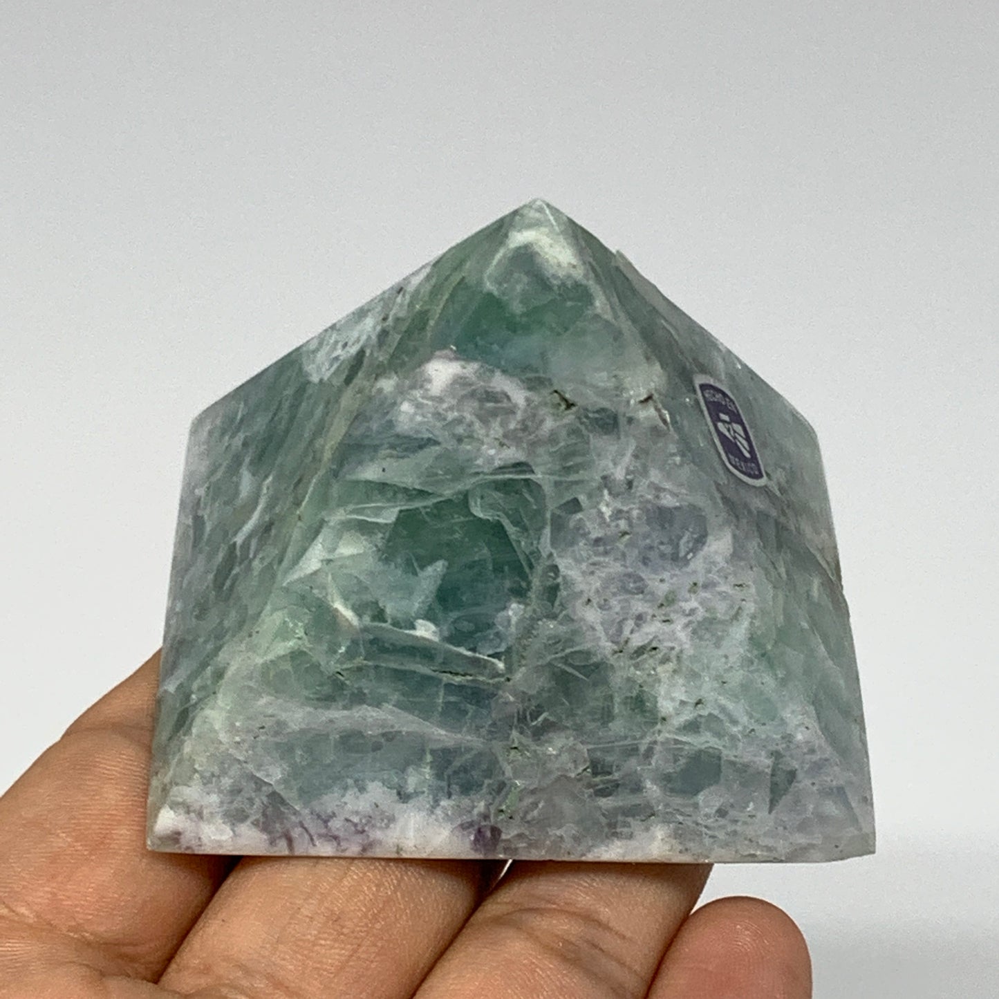 175.8g, 1.8"x2.4"x2.2" Natural Green Fluorite Pyramid Crystal Gemstone @Mexico,