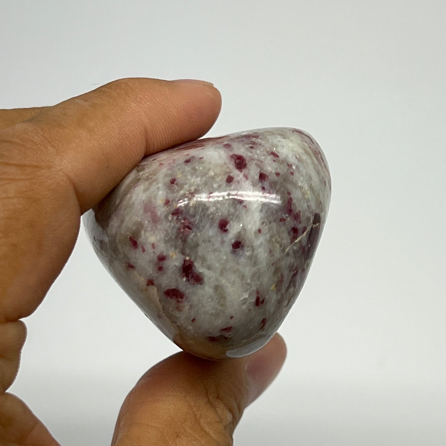 161.4g,2.8"x1.6"x1.4" Tourmaline Rubellite Palm-Stone Reiki @Madagascar,B21993
