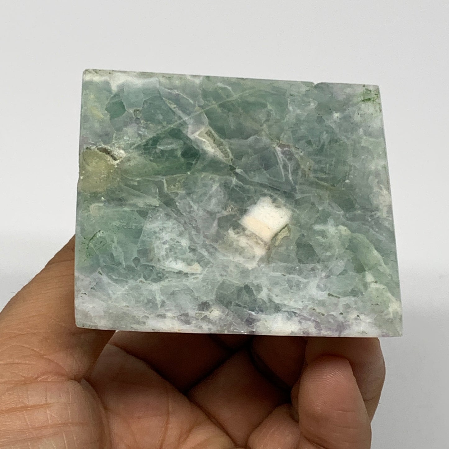 175.8g, 1.8"x2.4"x2.2" Natural Green Fluorite Pyramid Crystal Gemstone @Mexico,