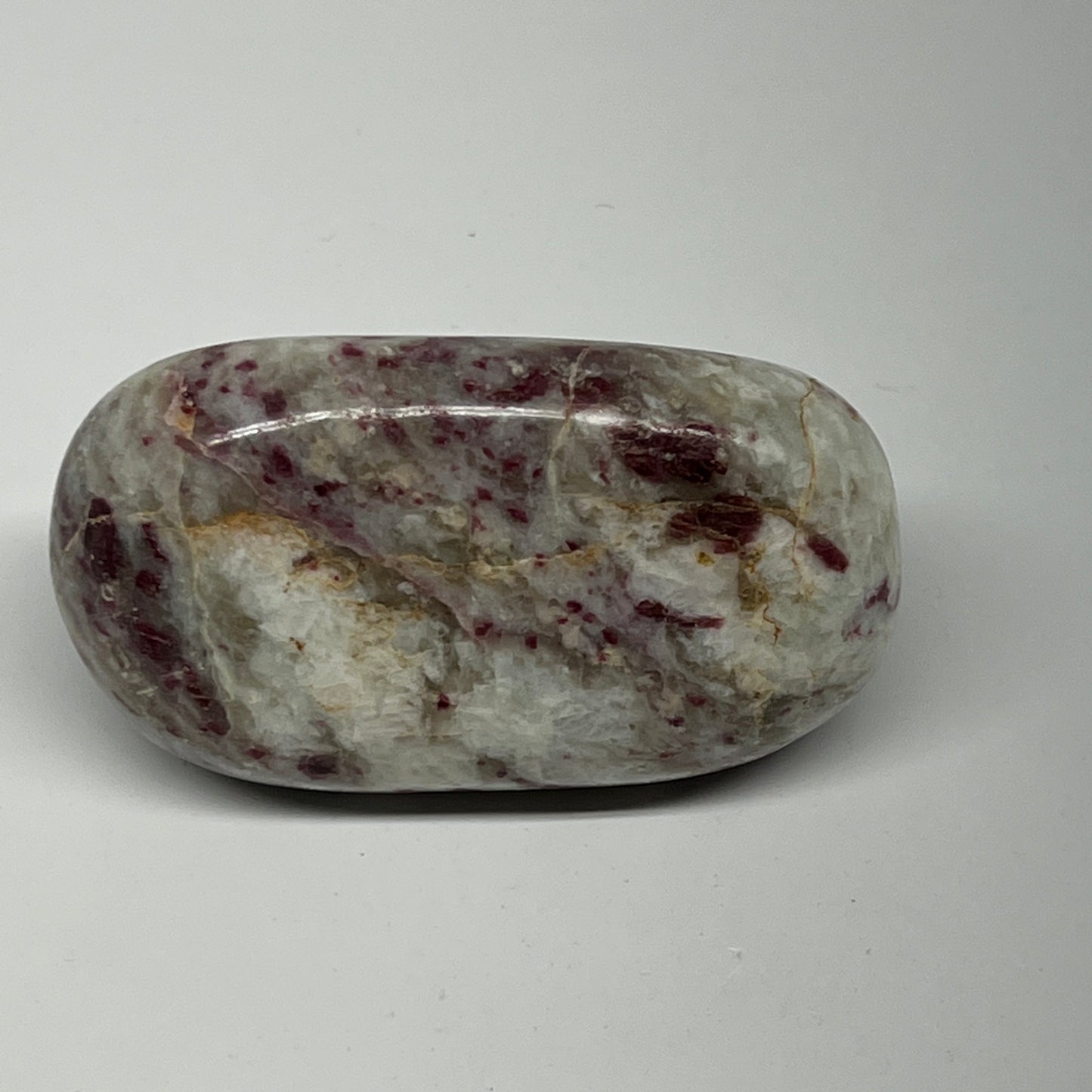 161.4g,2.8"x1.6"x1.4" Tourmaline Rubellite Palm-Stone Reiki @Madagascar,B21993