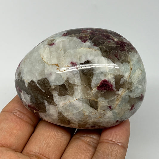 185.1g,2.6"x2"x1.6" Tourmaline Rubellite Palm-Stone Reiki @Madagascar,B21994