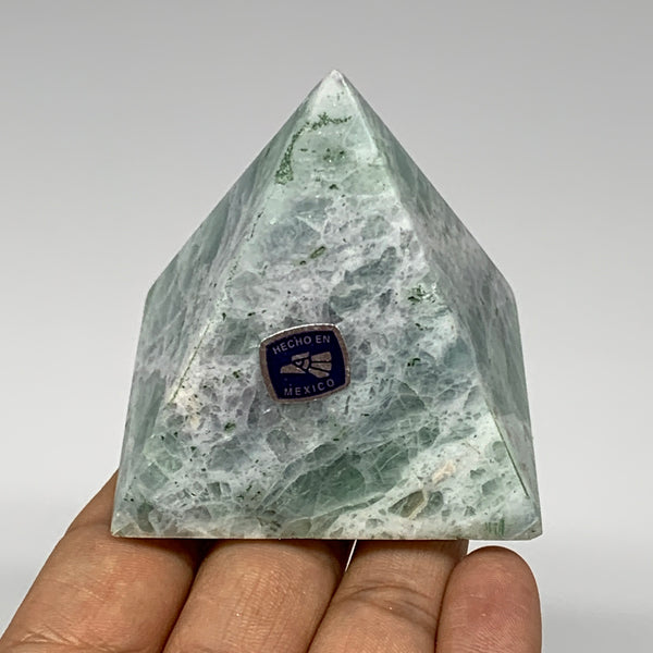 216.3g, 2.3"x2.4" Natural Green Fluorite Pyramid Crystal Gemstone @Mexico, B1861