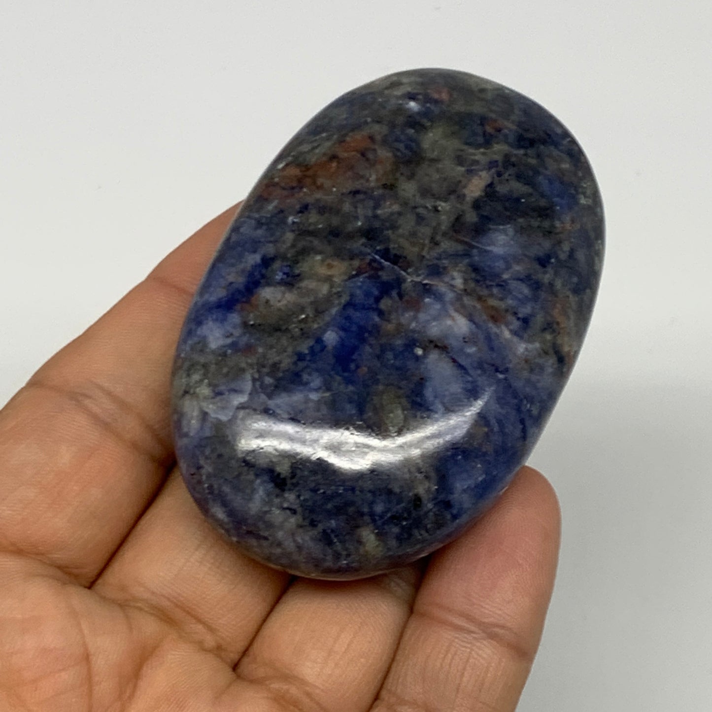 91.9g, 2.6"x1.7"x0.8", Sodalite Palm-Stone Crystal Polished Handmade, B21762