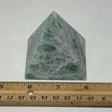216.3g, 2.3"x2.4" Natural Green Fluorite Pyramid Crystal Gemstone @Mexico, B1861