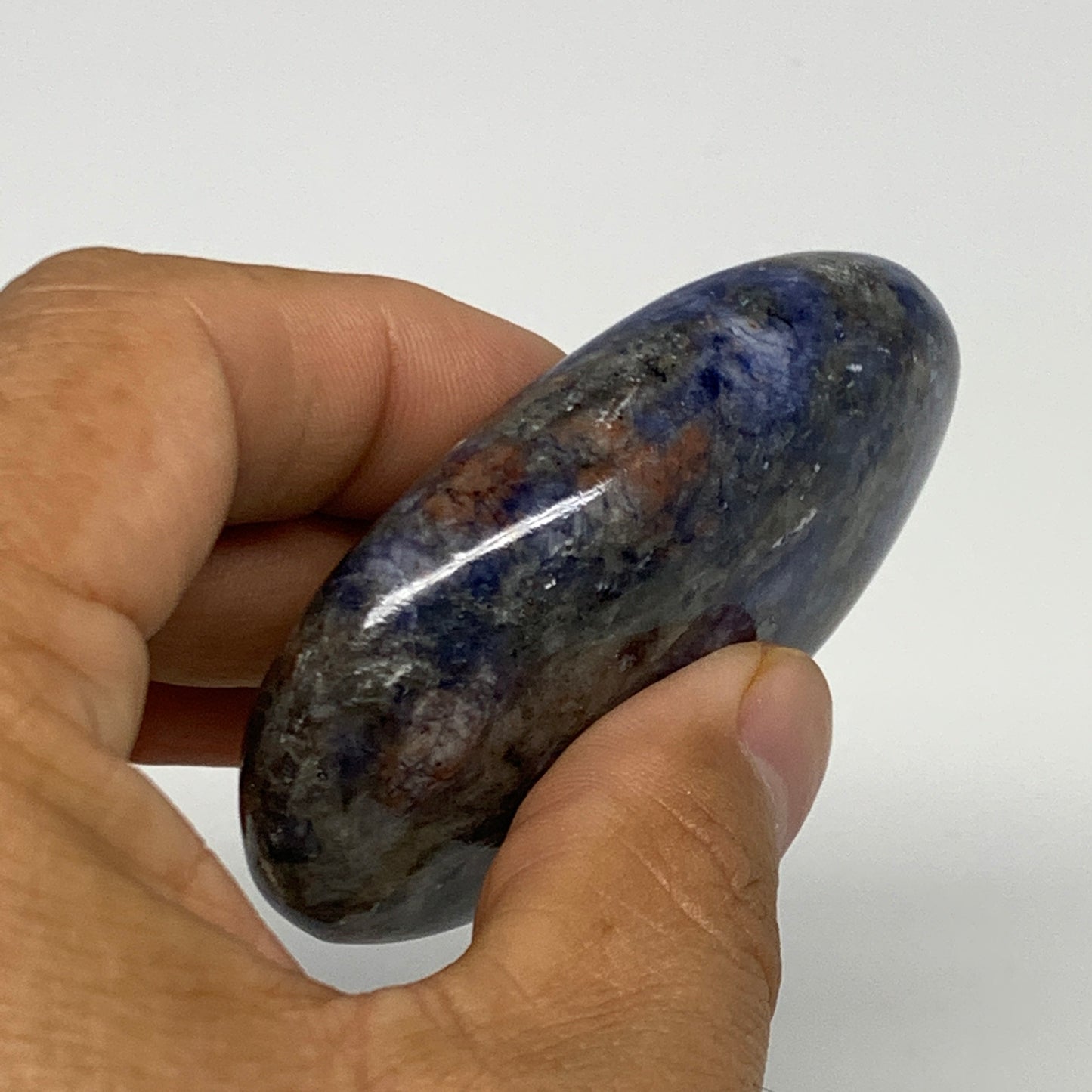 91.9g, 2.6"x1.7"x0.8", Sodalite Palm-Stone Crystal Polished Handmade, B21762