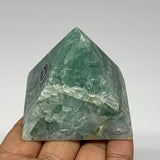 219.1g, 2"x2.4" Natural Green Fluorite Pyramid Crystal Gemstone @Mexico, B18616