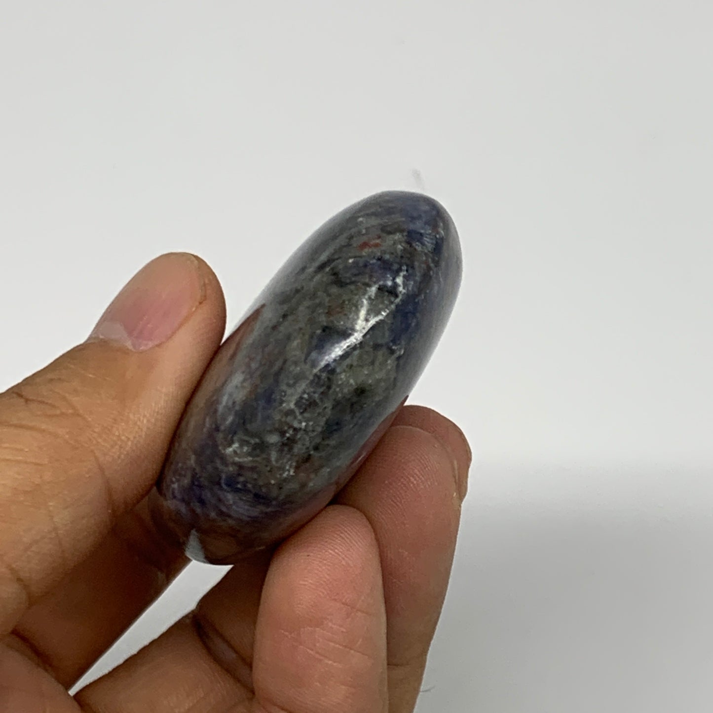 91.9g, 2.6"x1.7"x0.8", Sodalite Palm-Stone Crystal Polished Handmade, B21762