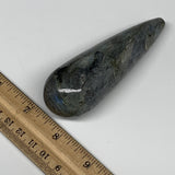 132.37g,4"x1.3" Natural Labradorite Wand Stick, Home Decor, Collectible, B5985