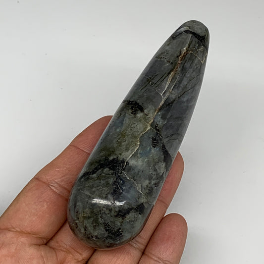 159.36g,4.1"x1.2" Natural Labradorite Wand Stick Home Decor, Collectible, B5986