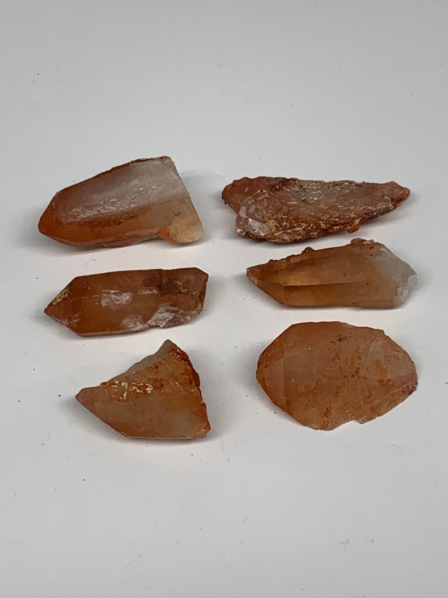 58g, 1.2"-1.7", 6pcs, Natural Red Quartz Crystal Terminated @Morocco, B11362