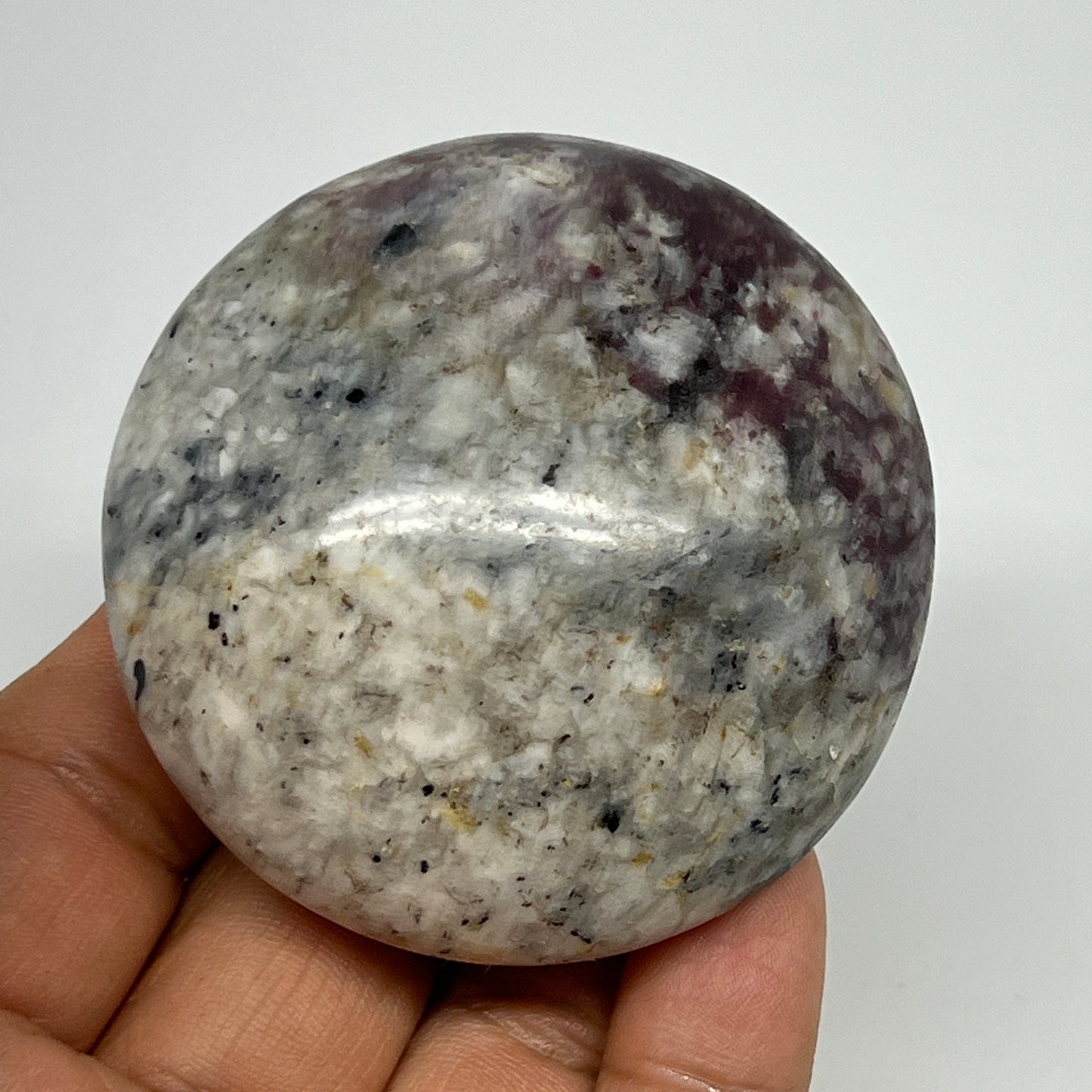 135.9g,2.4"x2.4"x1.1" Tourmaline Rubellite Palm-Stone Reiki @Madagascar,B21997