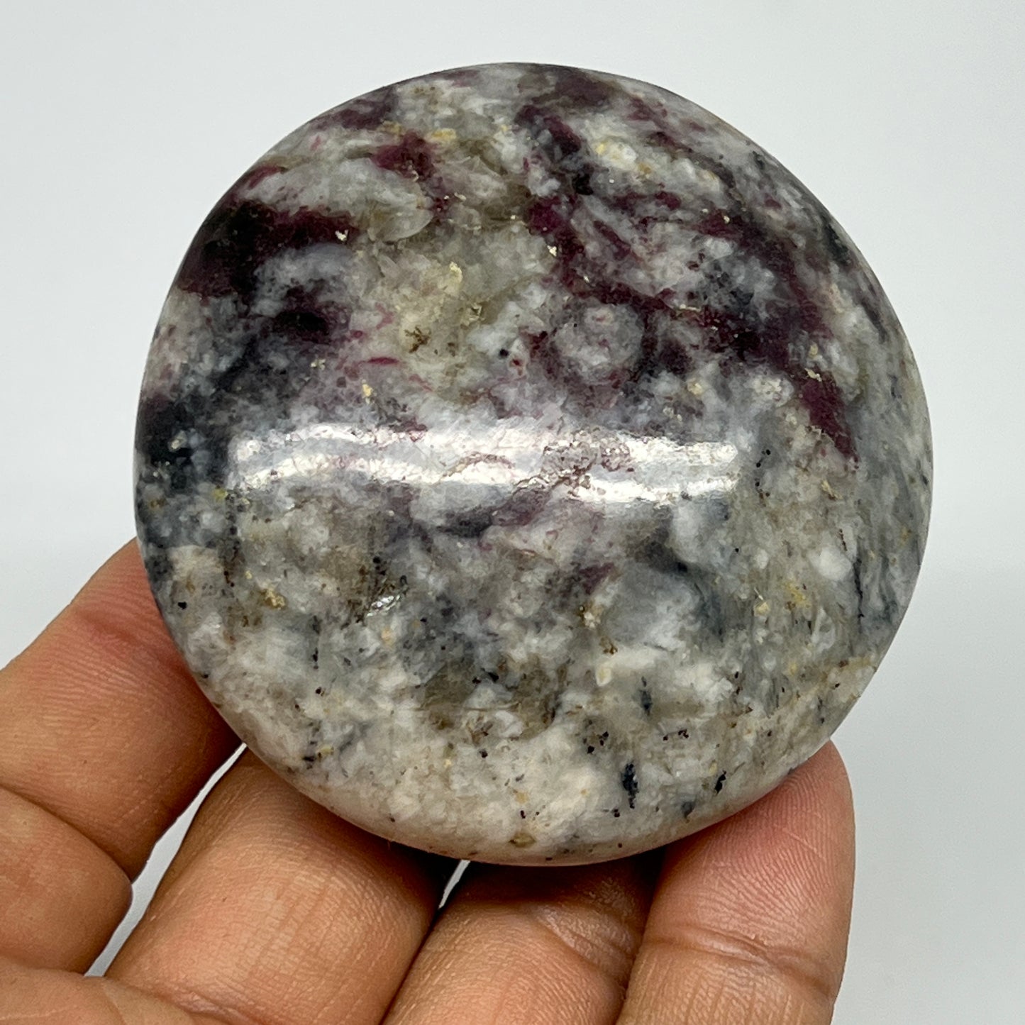 135.9g,2.4"x2.4"x1.1" Tourmaline Rubellite Palm-Stone Reiki @Madagascar,B21997