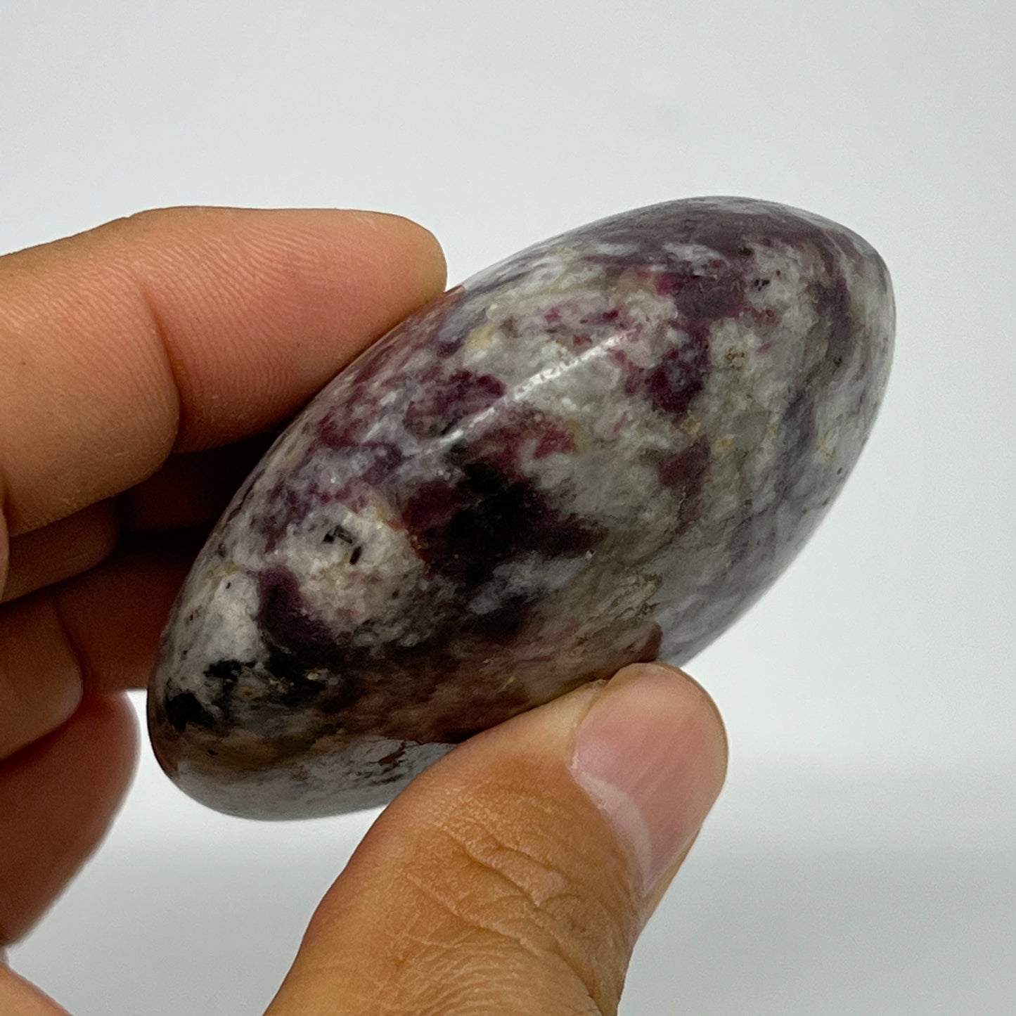 135.9g,2.4"x2.4"x1.1" Tourmaline Rubellite Palm-Stone Reiki @Madagascar,B21997