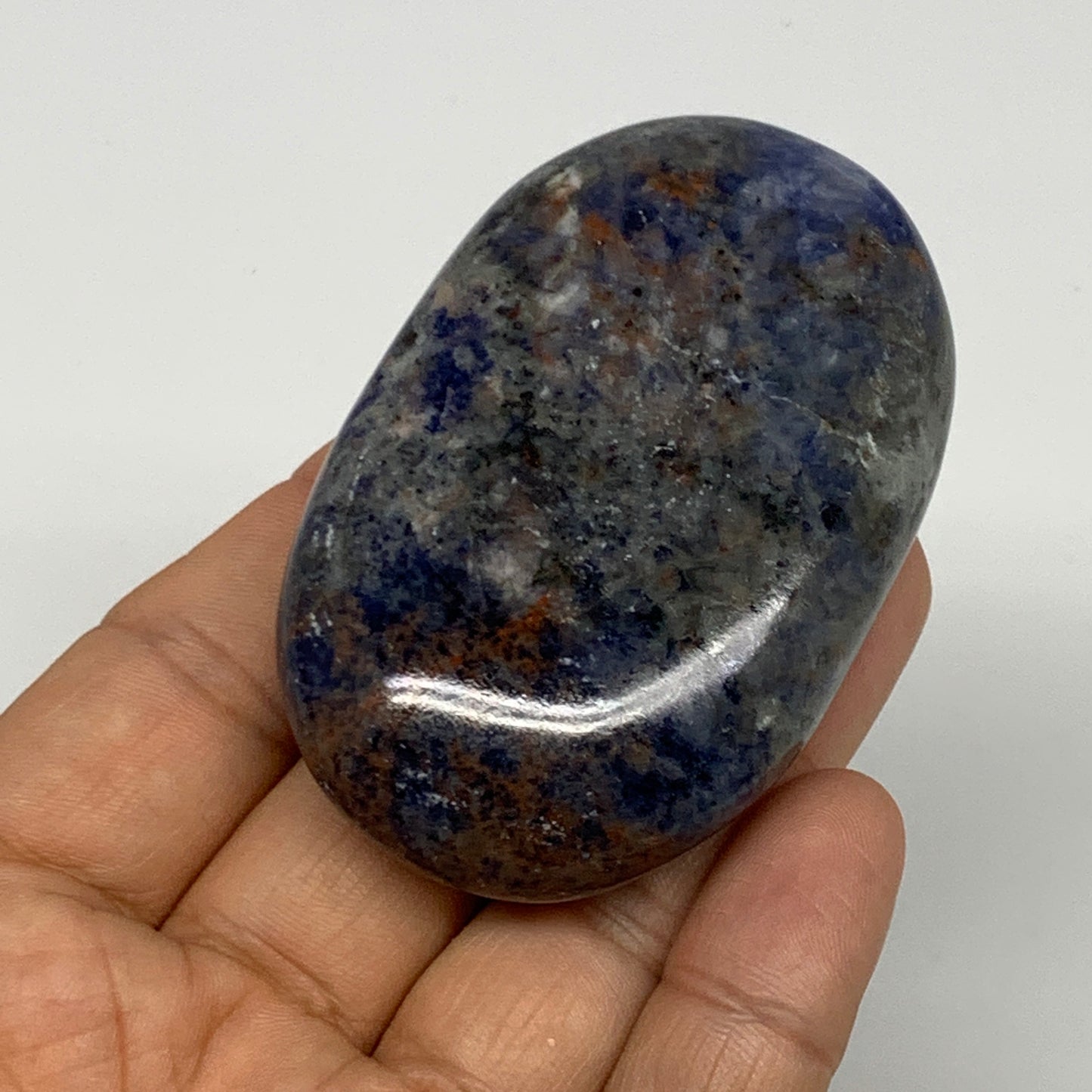 98.7g, 2.7"x1.7"x0.8", Sodalite Palm-Stone Crystal Polished Handmade, B21764