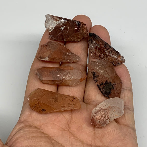 42.7g, 1"-1.4", 7pcs, Natural Red Quartz Crystal Terminated @Morocco, B11364