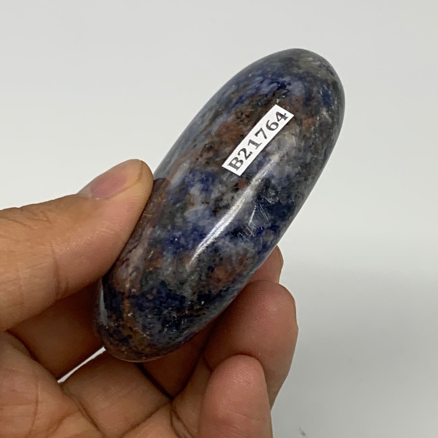 98.7g, 2.7"x1.7"x0.8", Sodalite Palm-Stone Crystal Polished Handmade, B21764