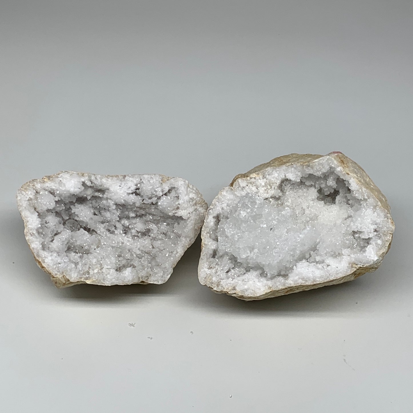 4.28 Lbs,6.8"x5.2"x3.8", 1 Pair, Natural Quartz Geodes Sculpture @Morocco,B10558