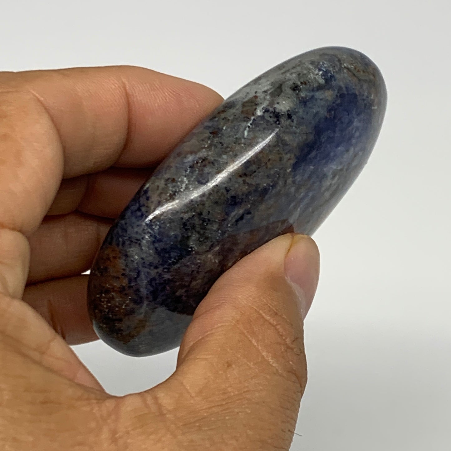 98.7g, 2.7"x1.7"x0.8", Sodalite Palm-Stone Crystal Polished Handmade, B21764