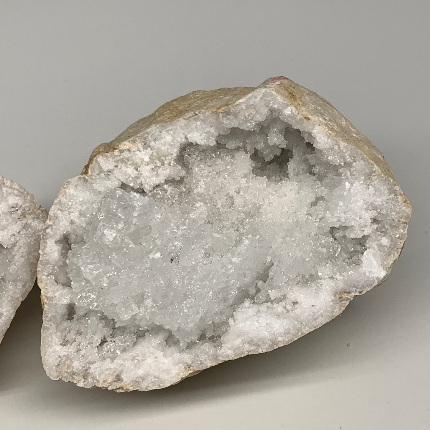4.28 Lbs,6.8"x5.2"x3.8", 1 Pair, Natural Quartz Geodes Sculpture @Morocco,B10558