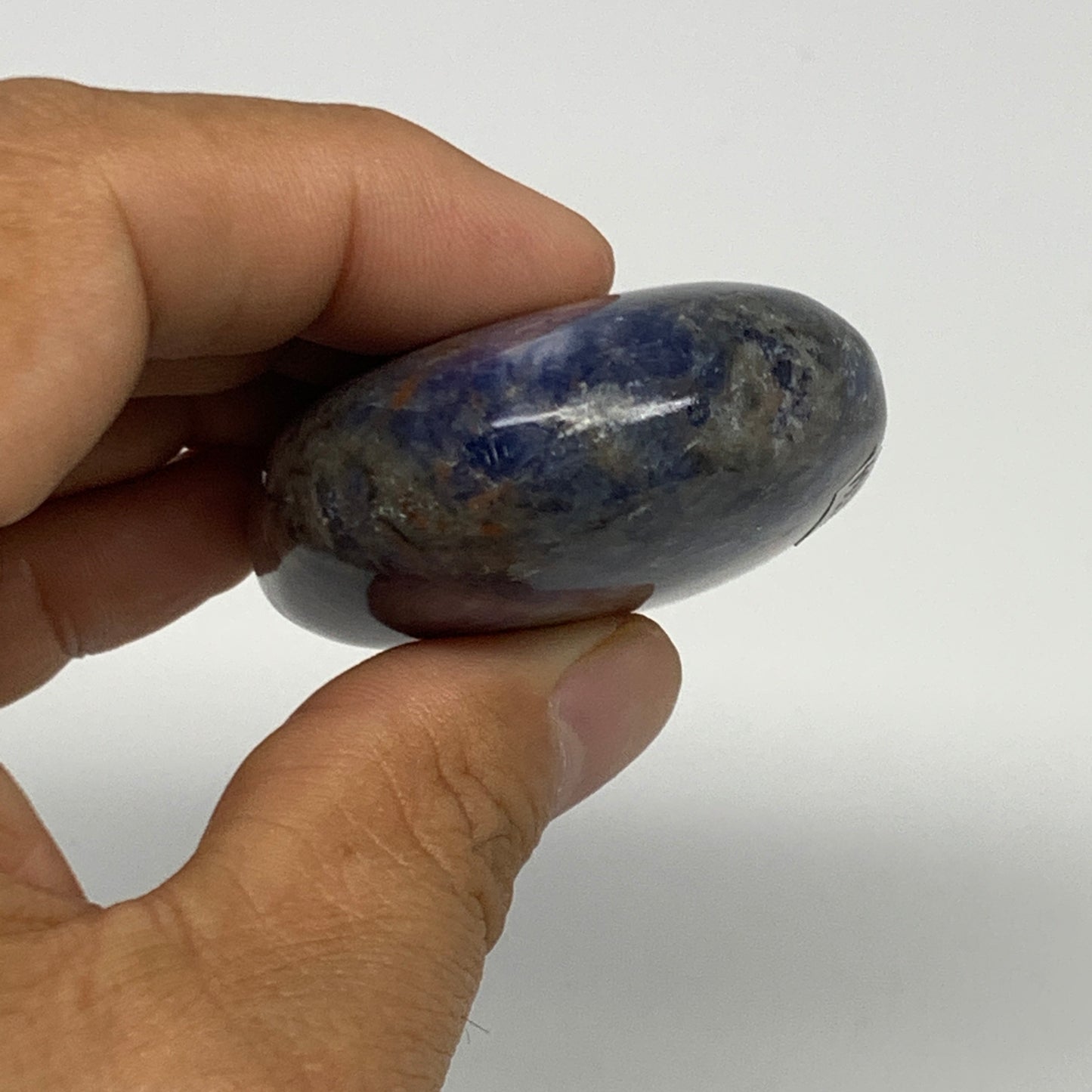 98.7g, 2.7"x1.7"x0.8", Sodalite Palm-Stone Crystal Polished Handmade, B21764
