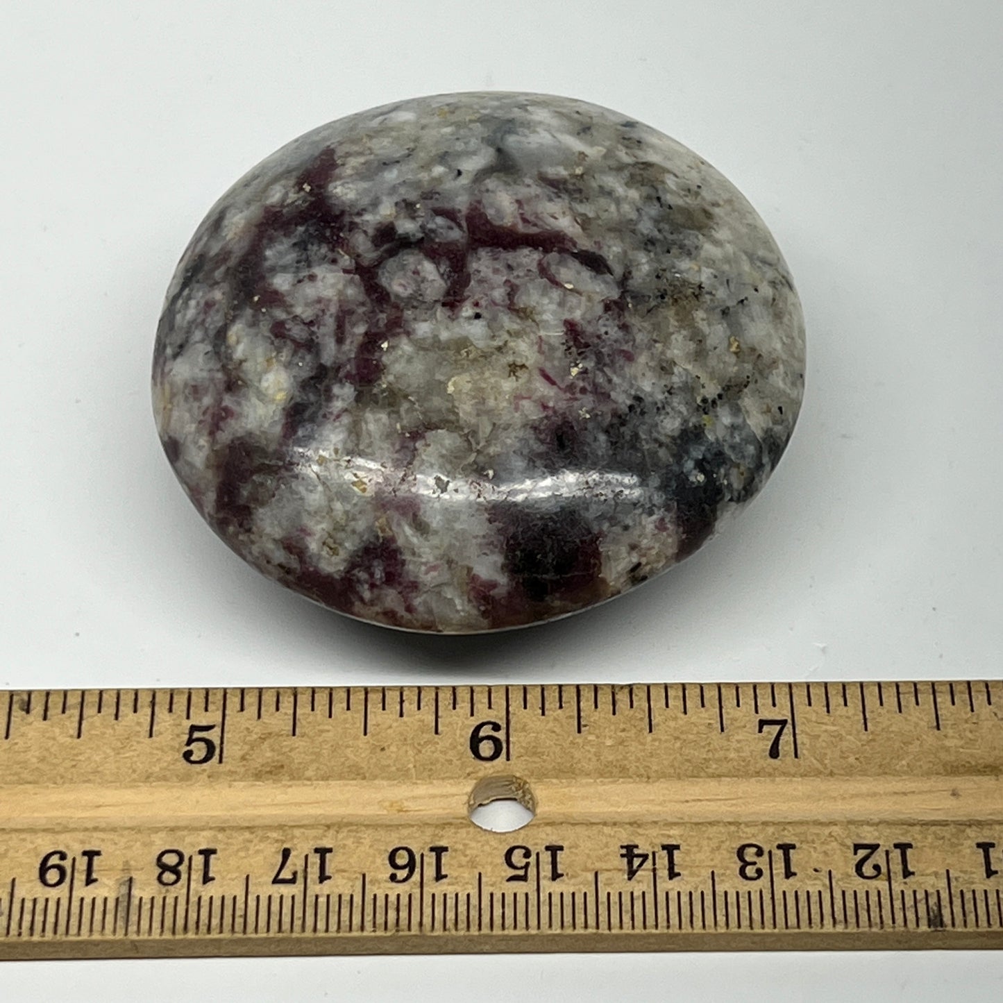 135.9g,2.4"x2.4"x1.1" Tourmaline Rubellite Palm-Stone Reiki @Madagascar,B21997